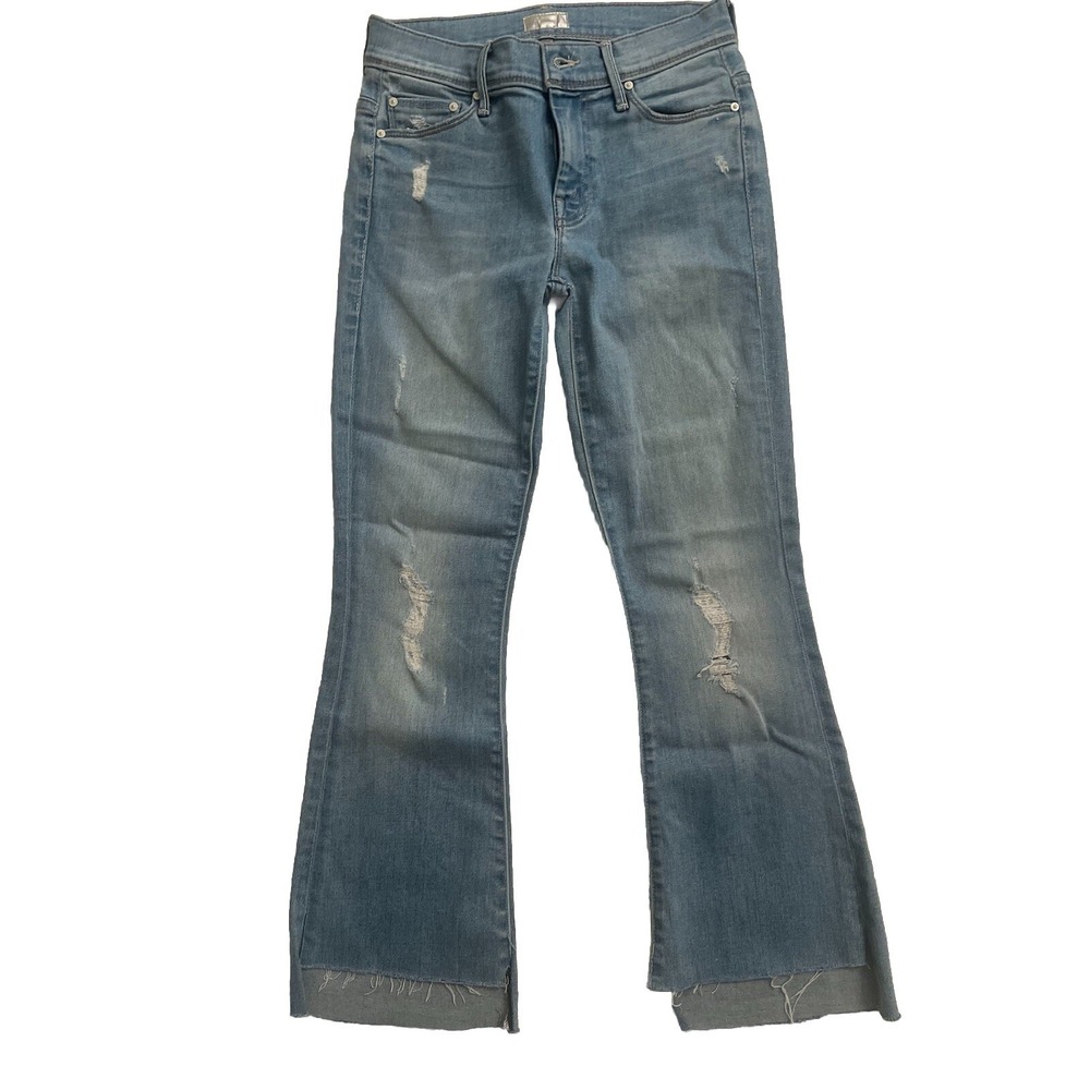 MOTHER Denim Womens The Cruiser Jeans in Cliffhanger Light Distressed Size 24